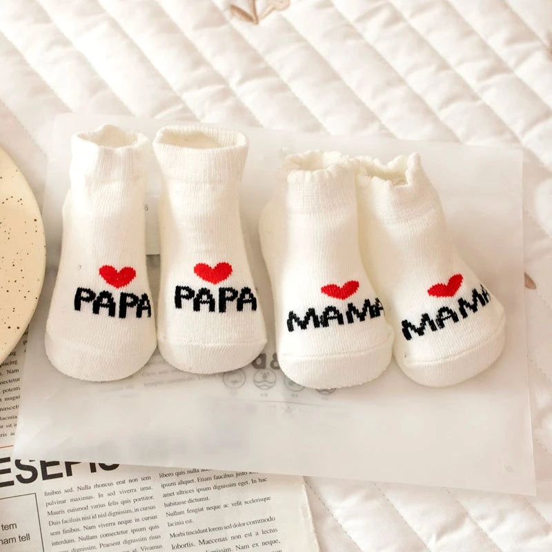Baby Cotton Socks “I ❤️ Mum & Dad” – Soft, Cute & Cosy
