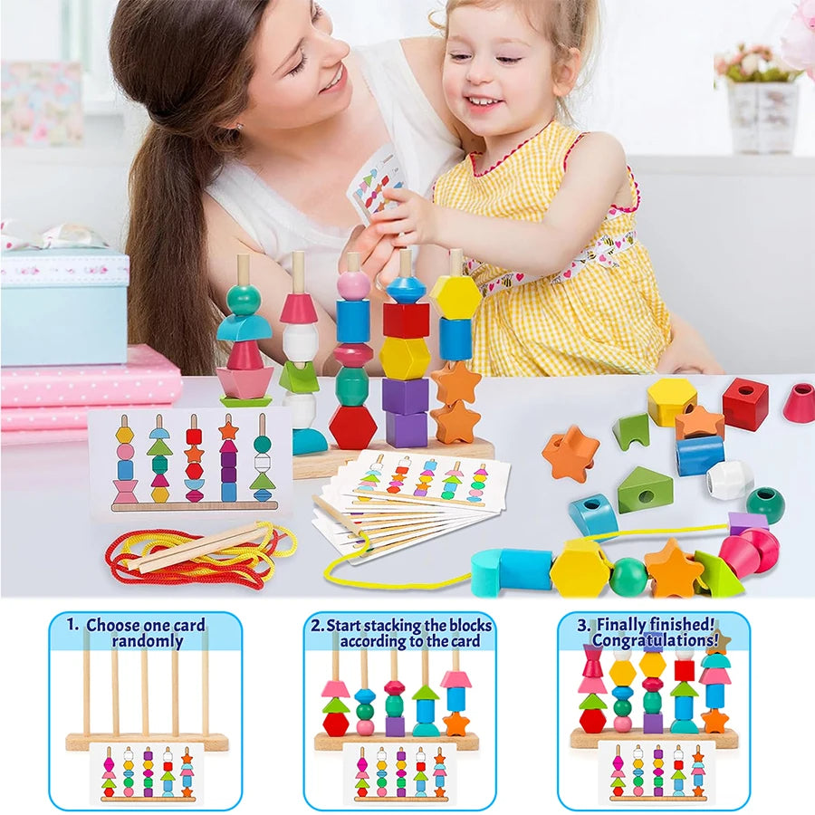 Montessori Wooden Toy – 4-in-1 Learning Fun