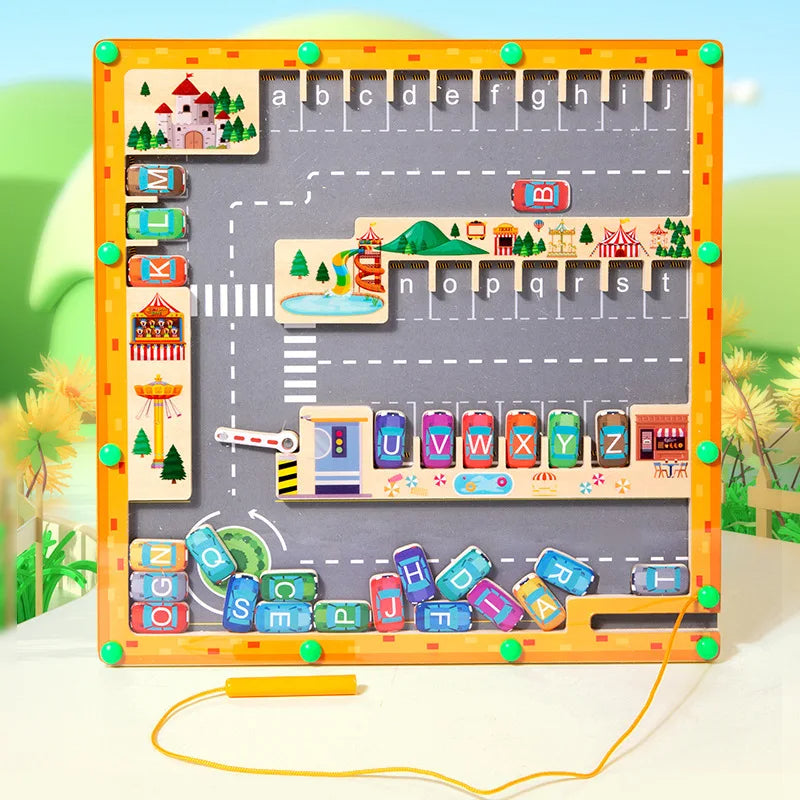 Montessori Magnetic Alphabet Maze: Learn Letters with a Little Love