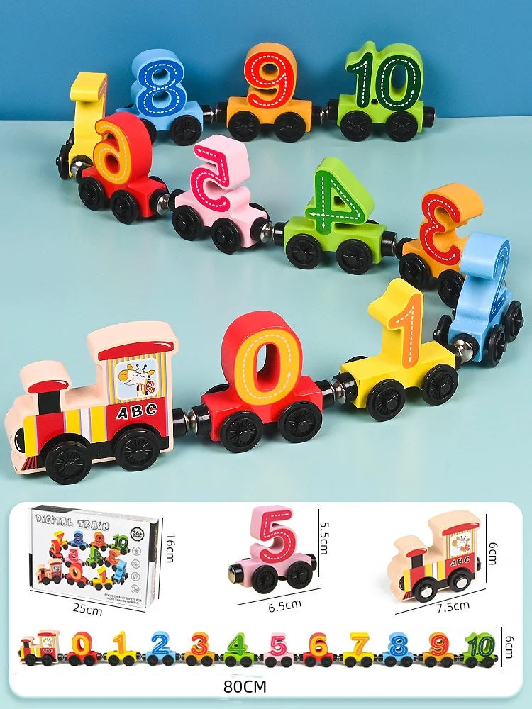Magnetic Wooden Learning Train