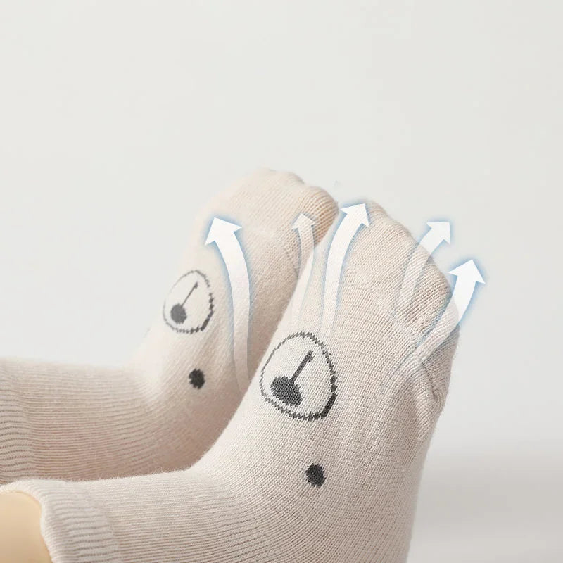5-Pack Baby Grip Socks – Non-Slip Crawling Socks with Cute Animal Designs