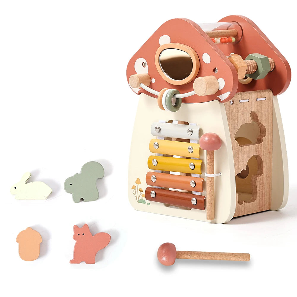 Montessori Activity Cube - 5-in-1 Wooden Learning Toy