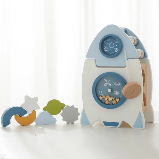 Montessori Wooden Rocket – Explore the Stars Through Play