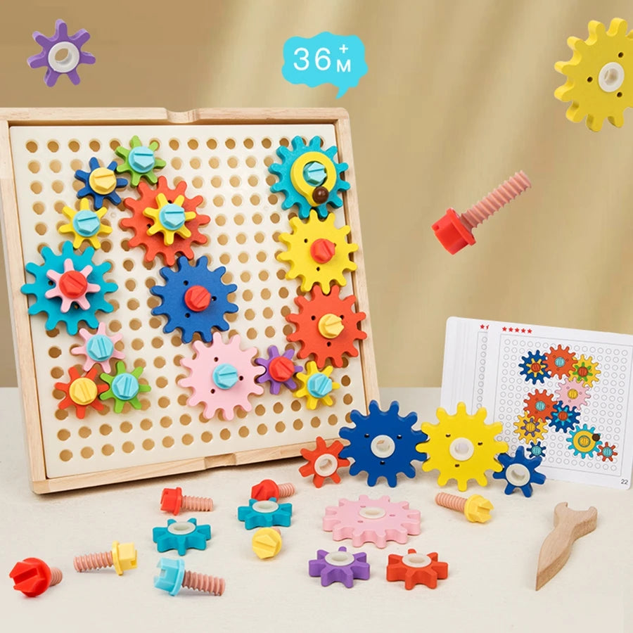 Montessori Creative Wooden Gear Toy