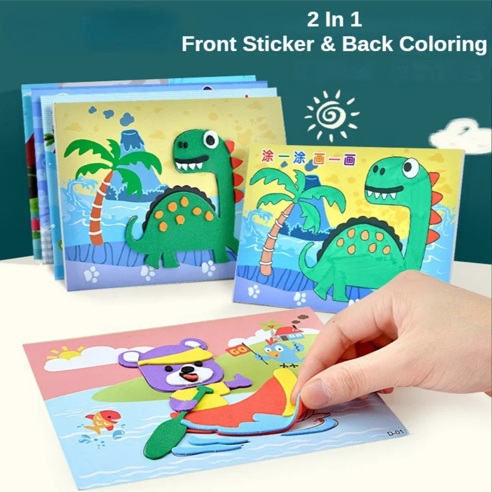 Creative 3D EVA Sticker Craft Set – Stick & Colour Fun for Kids
