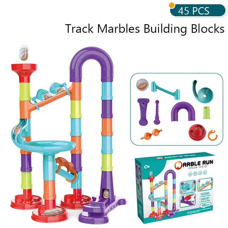 Colourful Marble Run Building Set – For Little Builders (45–197 Pieces)
