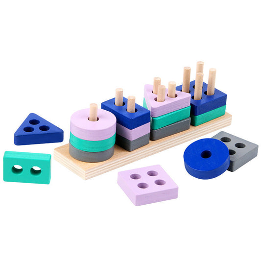 Montessori Stacking Puzzle (Wooden) – Learn Colours, Shapes & Problem-Solving