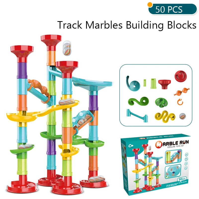 Colourful Marble Run Building Set – For Little Builders (45–197 Pieces)