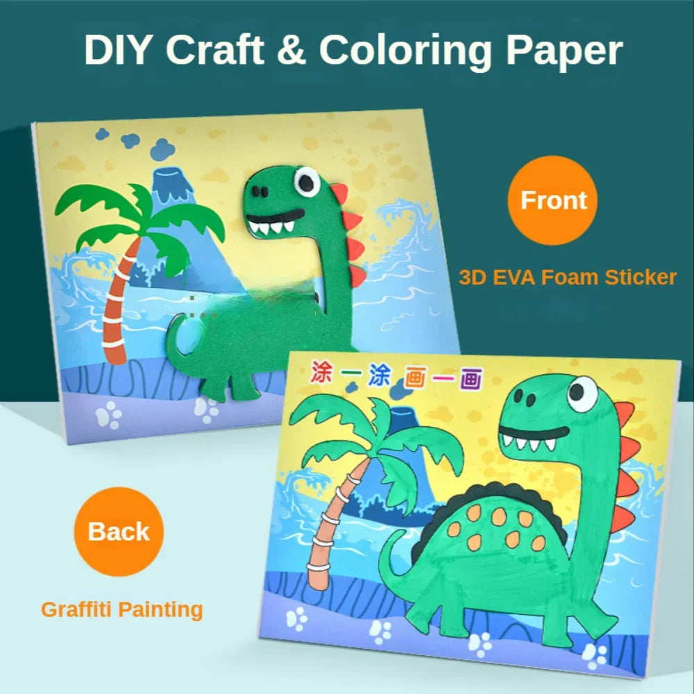 Creative 3D EVA Sticker Craft Set – Stick & Colour Fun for Kids
