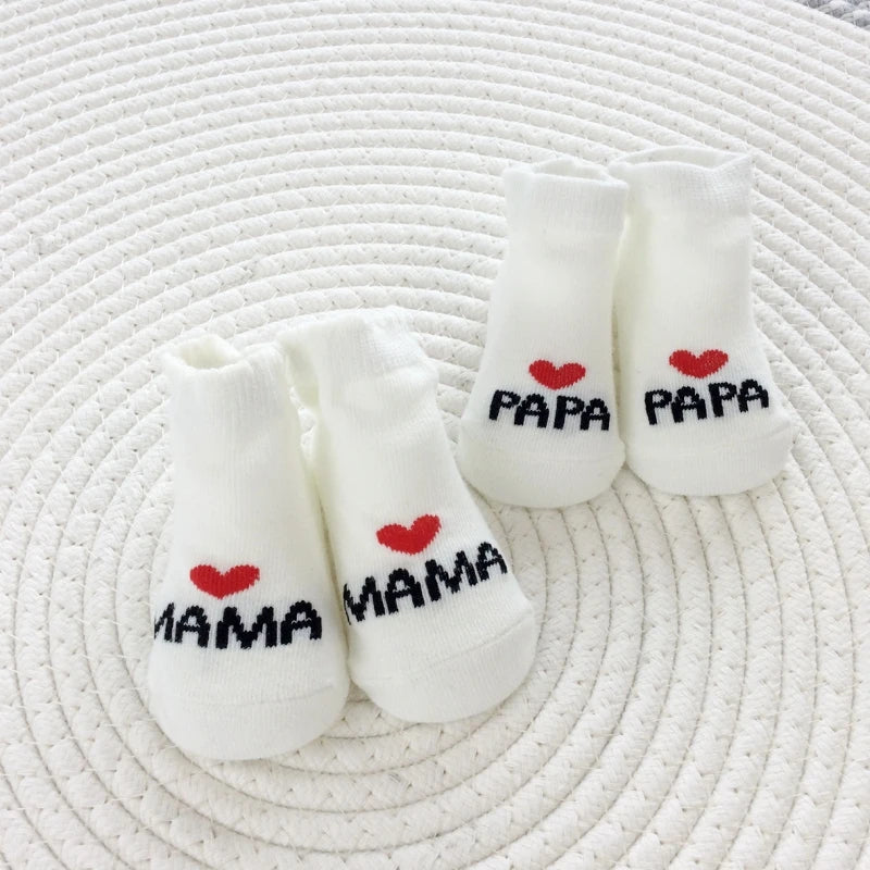 Baby Cotton Socks “I ❤️ Mum & Dad” – Soft, Cute & Cosy