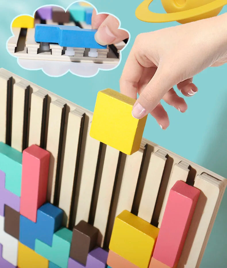 Montessori Vertical Wooden Puzzle