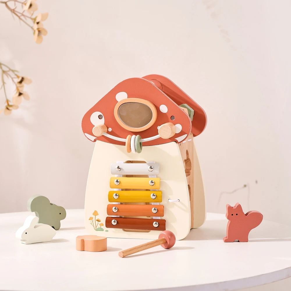 Montessori Activity Cube - 5-in-1 Wooden Learning Toy