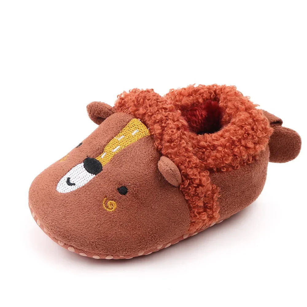 Warm Baby Slippers with Animal Designs