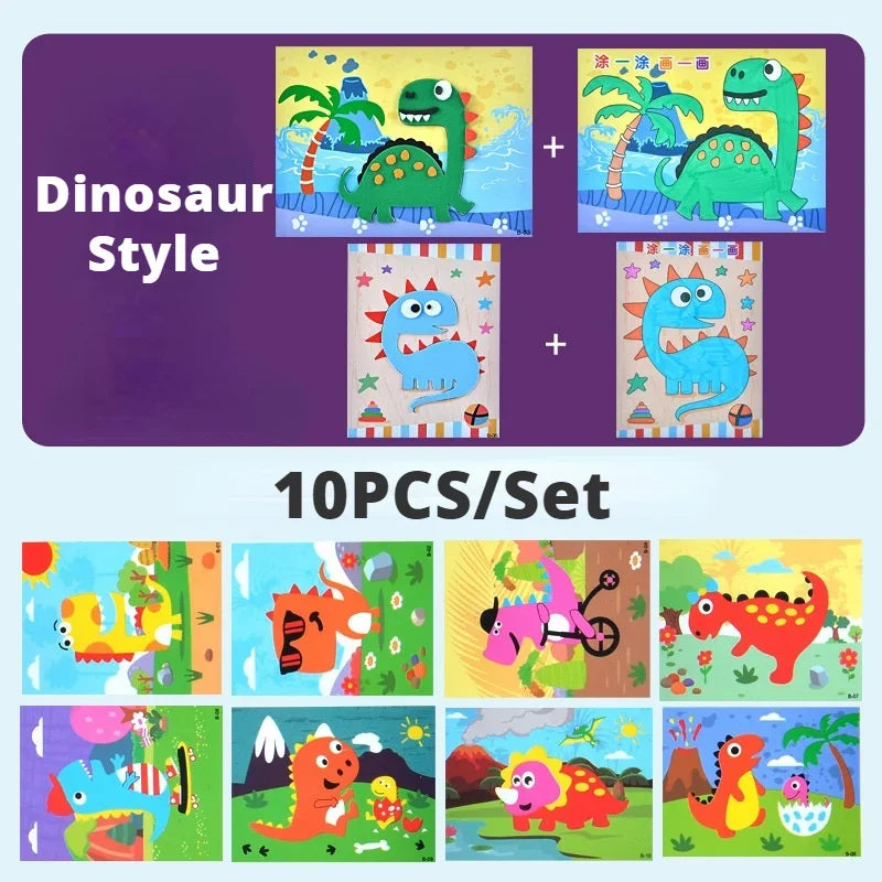 Creative 3D EVA Sticker Craft Set – Stick & Colour Fun for Kids