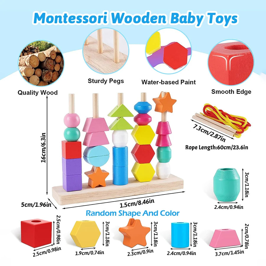 Montessori Wooden Toy – 4-in-1 Learning Fun