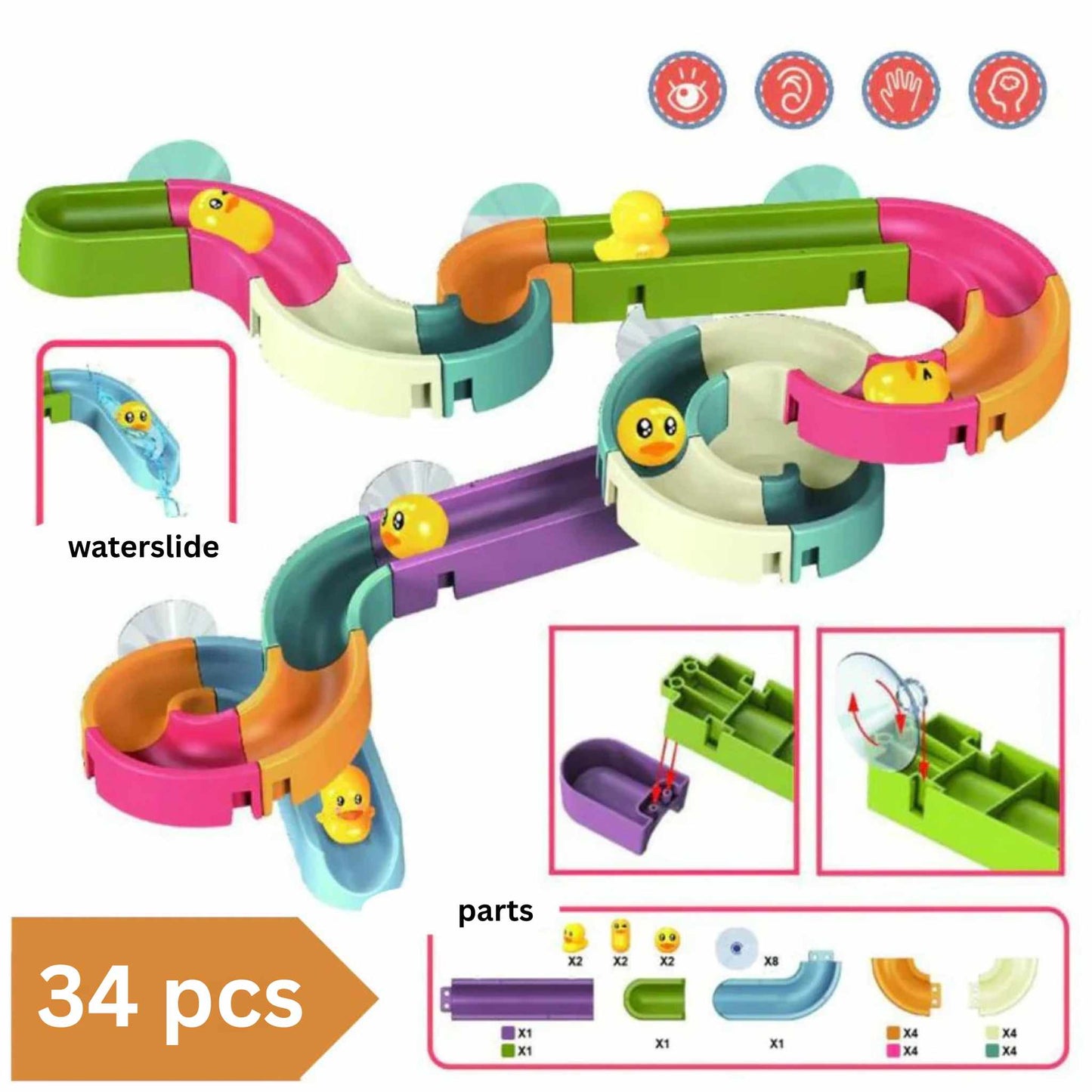 DIY Bath Toy – Duck Slide Track Set
