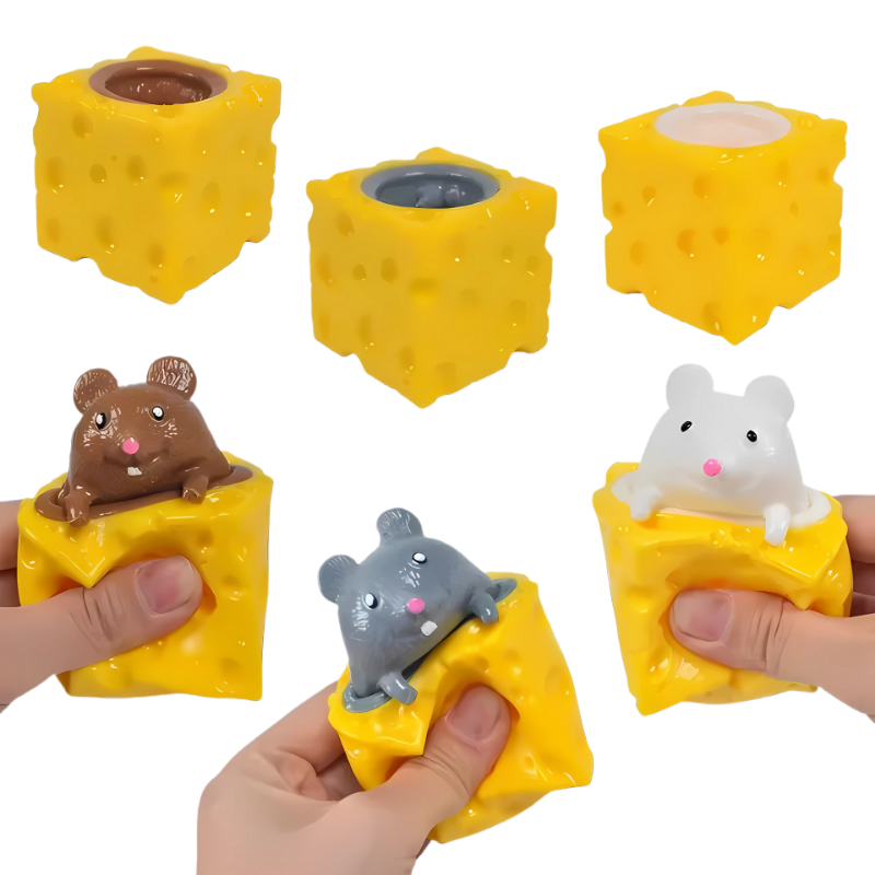 Funny Cheese Toy with Pop-Up Mice – Stress Relief Fidget