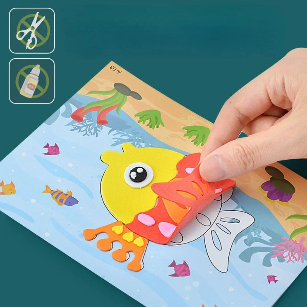 Creative 3D EVA Sticker Craft Set – Stick & Colour Fun for Kids