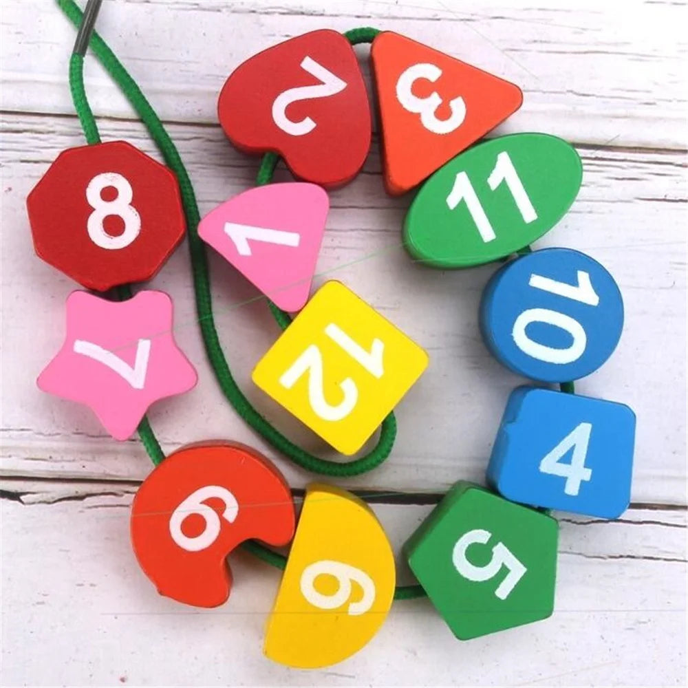 Wooden Learning Clock with Shapes &amp; Numbers – Learn to Tell the Time Through Play