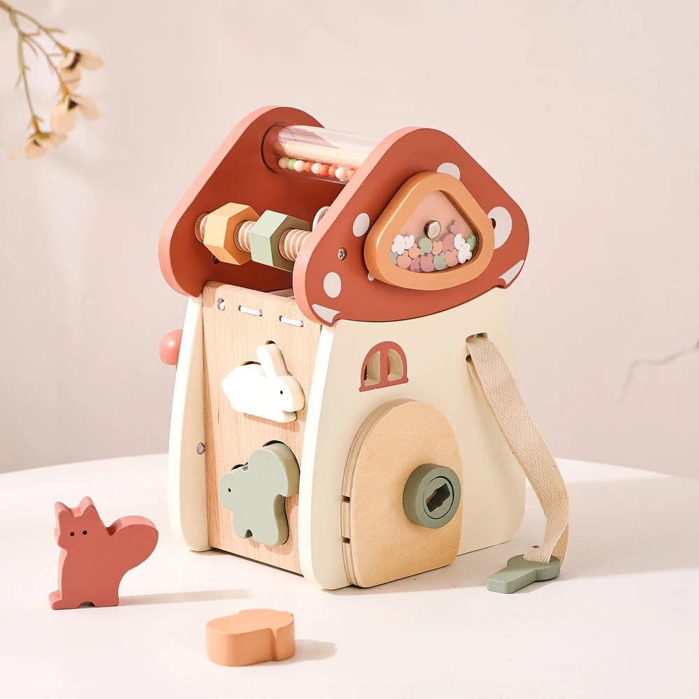 Montessori Activity Cube - 5-in-1 Wooden Learning Toy