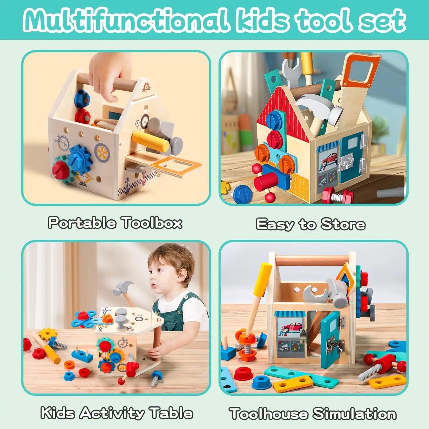 Montessori Wooden Tool Box – Learn Through Play & Creative Building