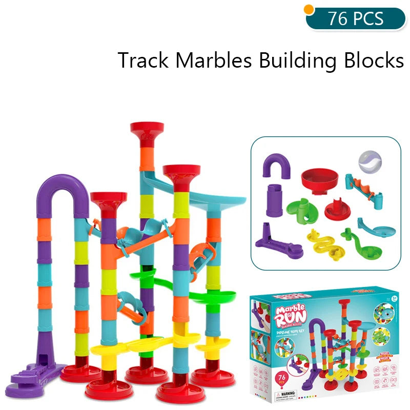 Colourful Marble Run Building Set – For Little Builders (45–197 Pieces)