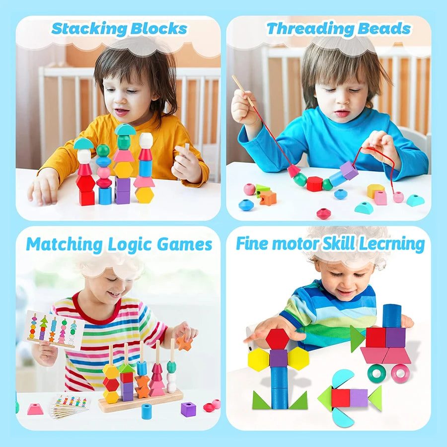 Montessori Wooden Toy – 4-in-1 Learning Fun