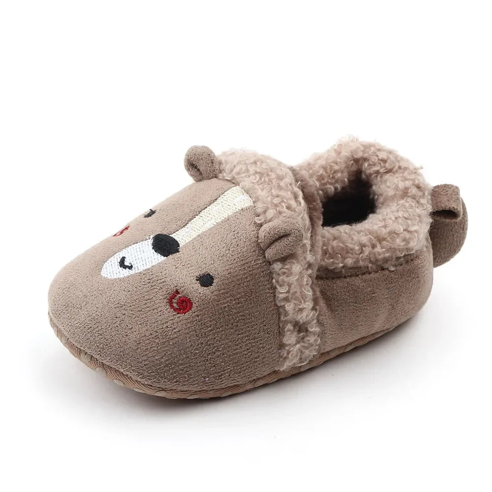 Warm Baby Slippers with Animal Designs