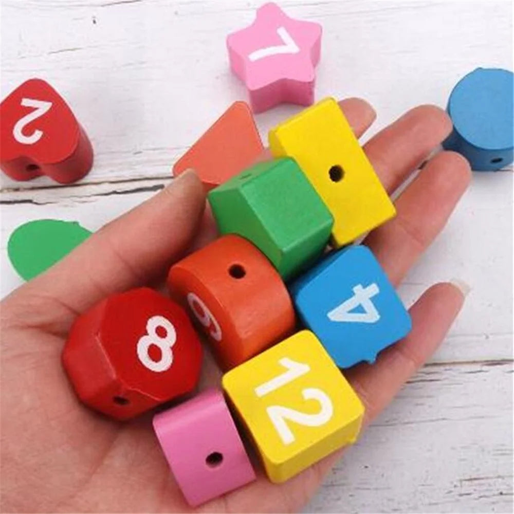Wooden Learning Clock with Shapes &amp; Numbers – Learn to Tell the Time Through Play