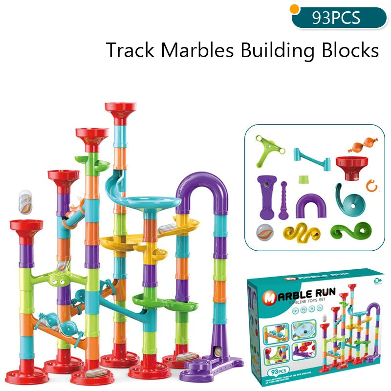 Colourful Marble Run Building Set – For Little Builders (45–197 Pieces)