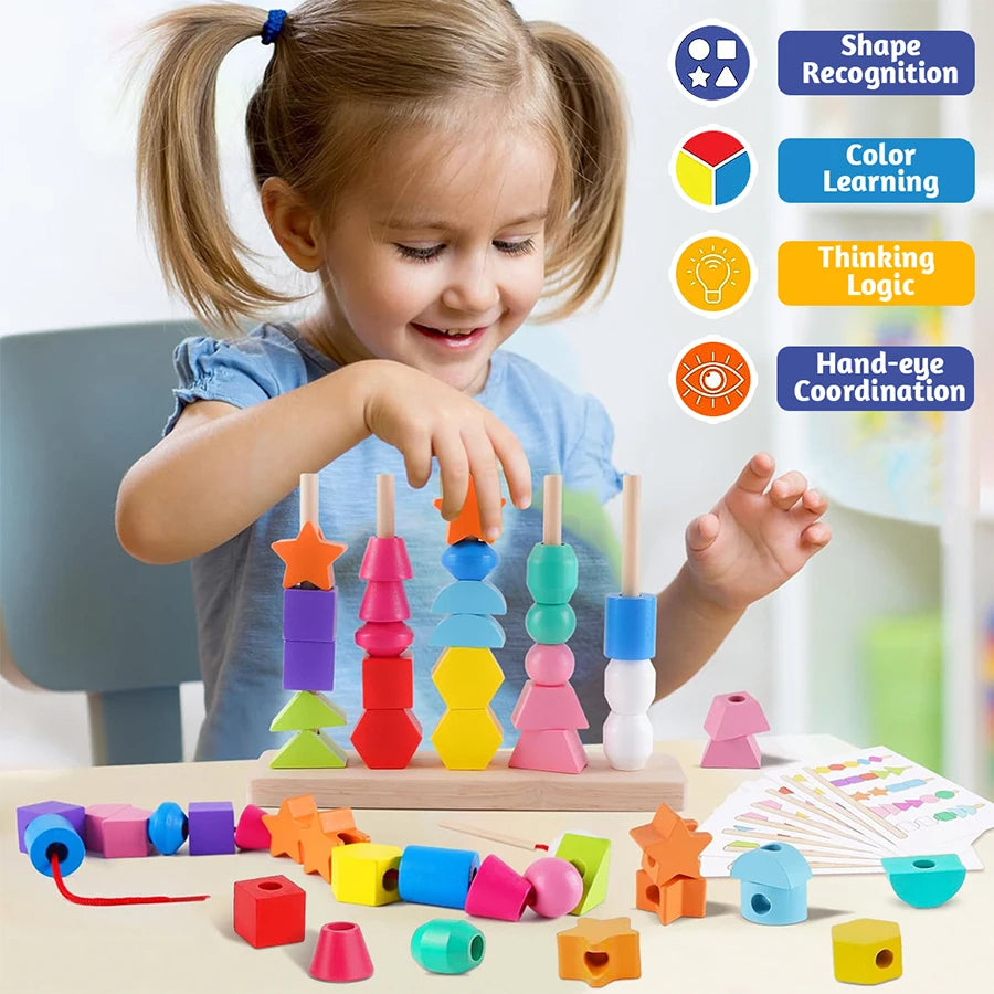 Montessori Wooden Toy – 4-in-1 Learning Fun