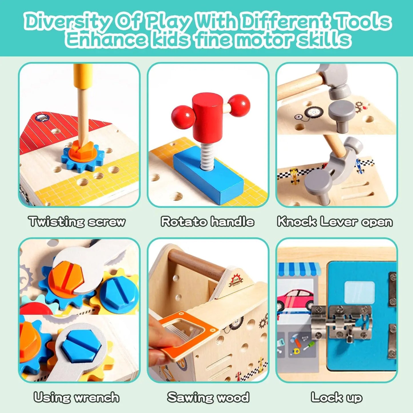 Montessori Wooden Tool Box – Learn Through Play & Creative Building