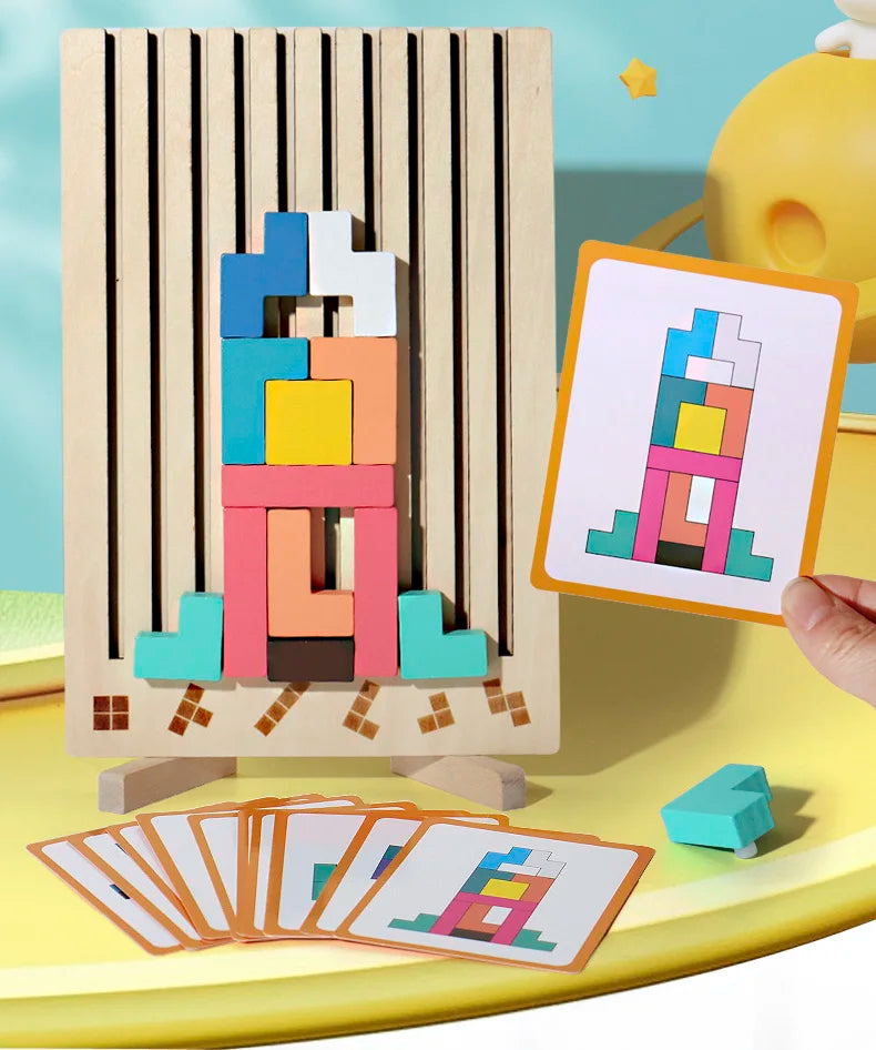Montessori Vertical Wooden Puzzle