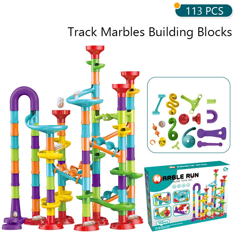 Colourful Marble Run Building Set – For Little Builders (45–197 Pieces)