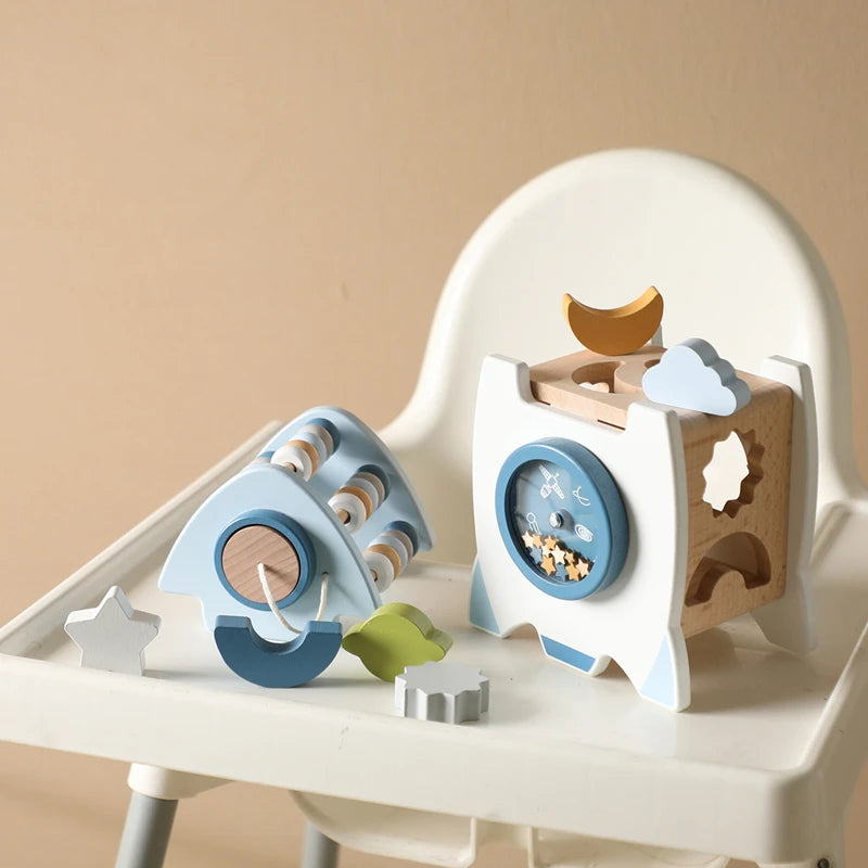Montessori Wooden Rocket – Explore the Stars Through Play