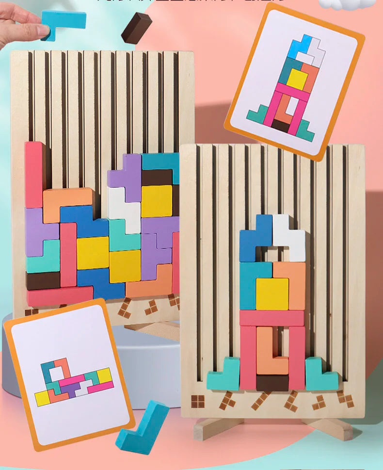 Montessori Vertical Wooden Puzzle