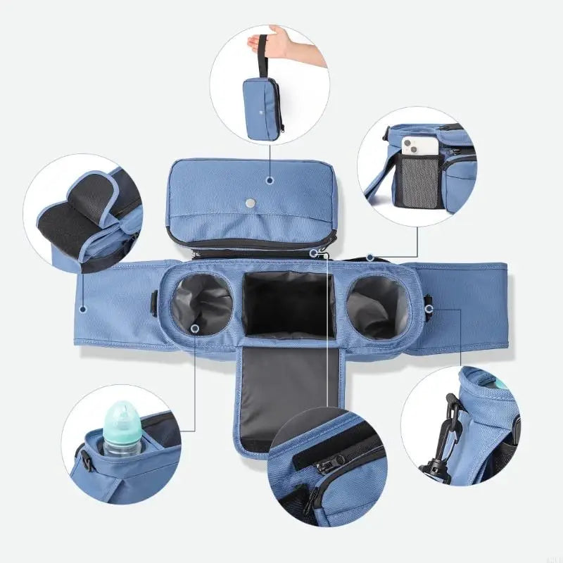 Buggy Organiser with Cup Holders & Detachable Pouch