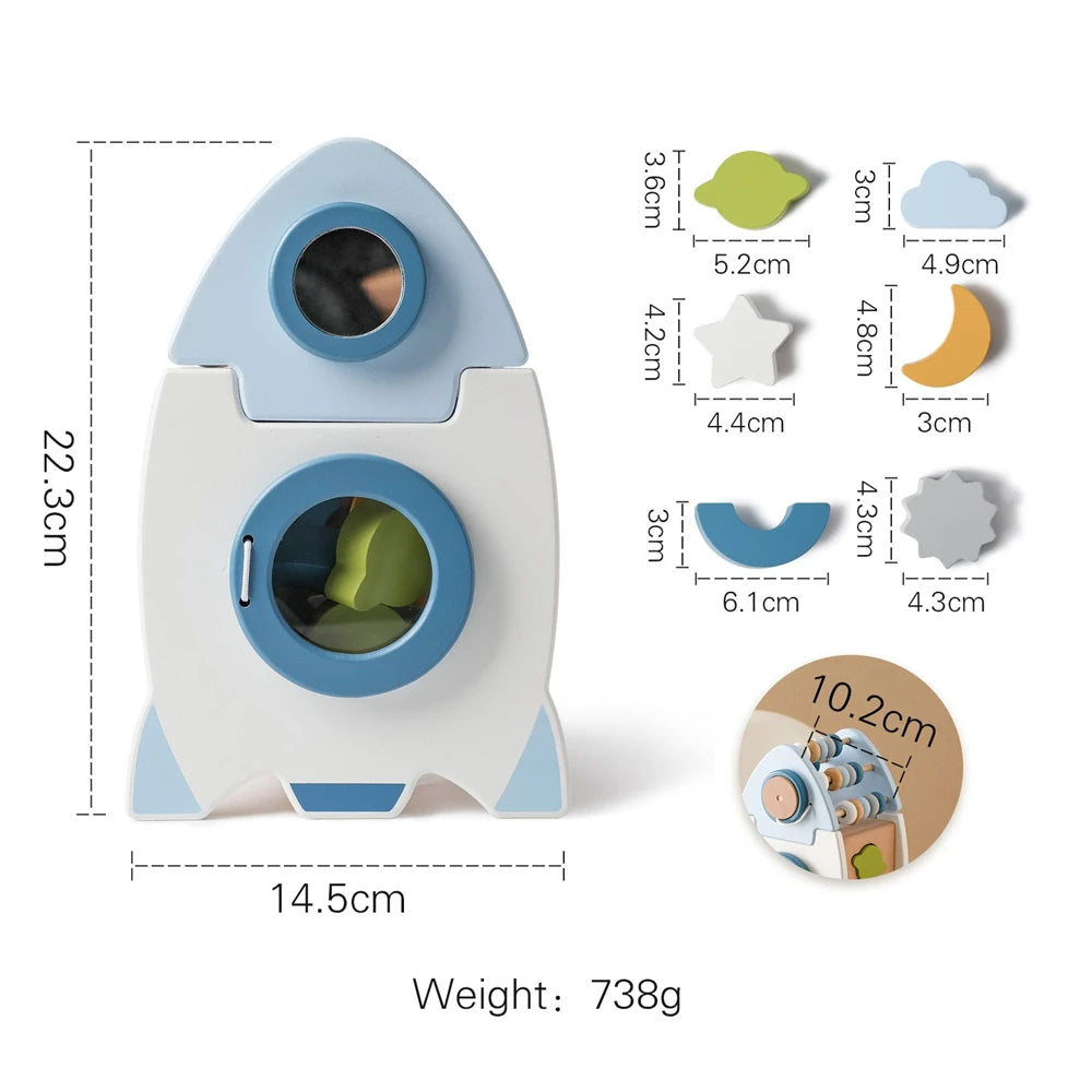 Montessori Wooden Rocket – Explore the Stars Through Play