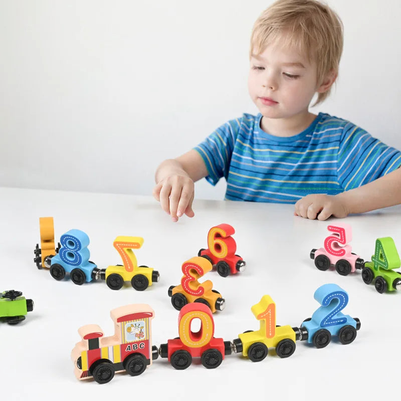 Magnetic Wooden Learning Train