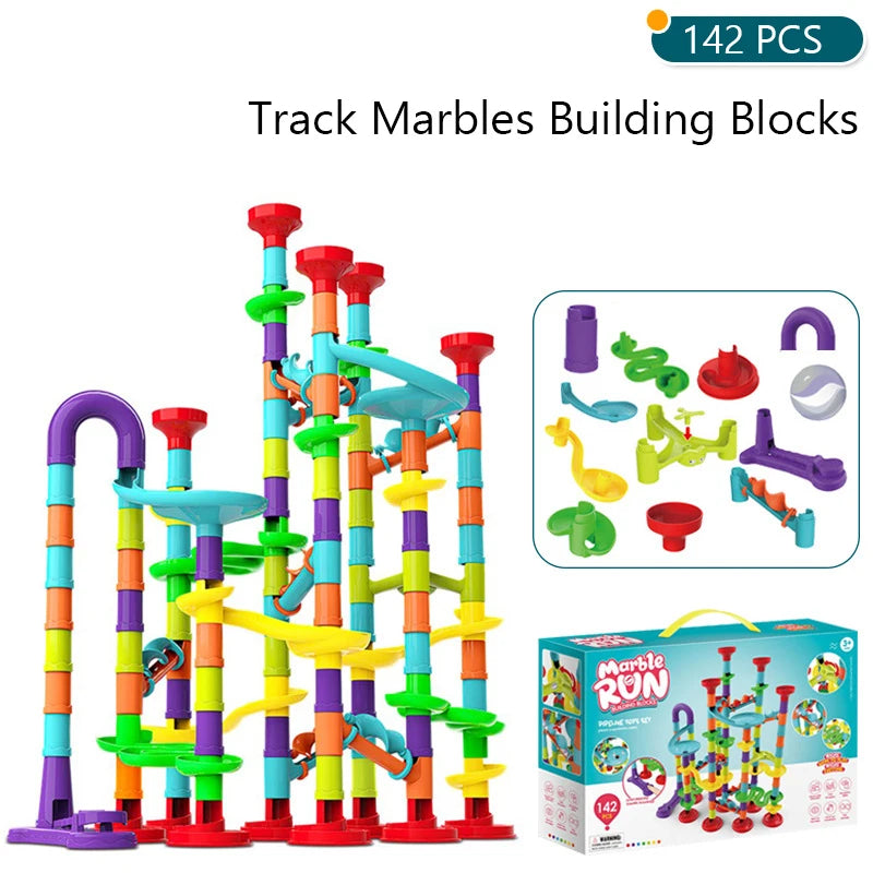 Colourful Marble Run Building Set – For Little Builders (45–197 Pieces)