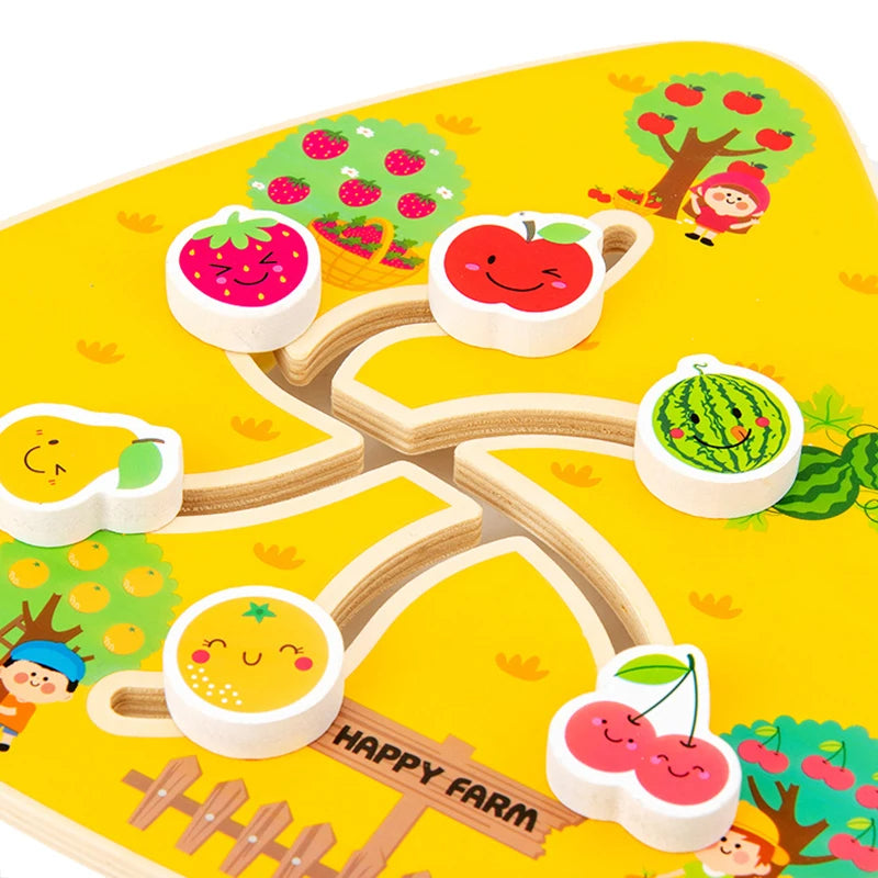 Montessori Wooden Learning Sliding Maze Puzzle (Ages 2+)