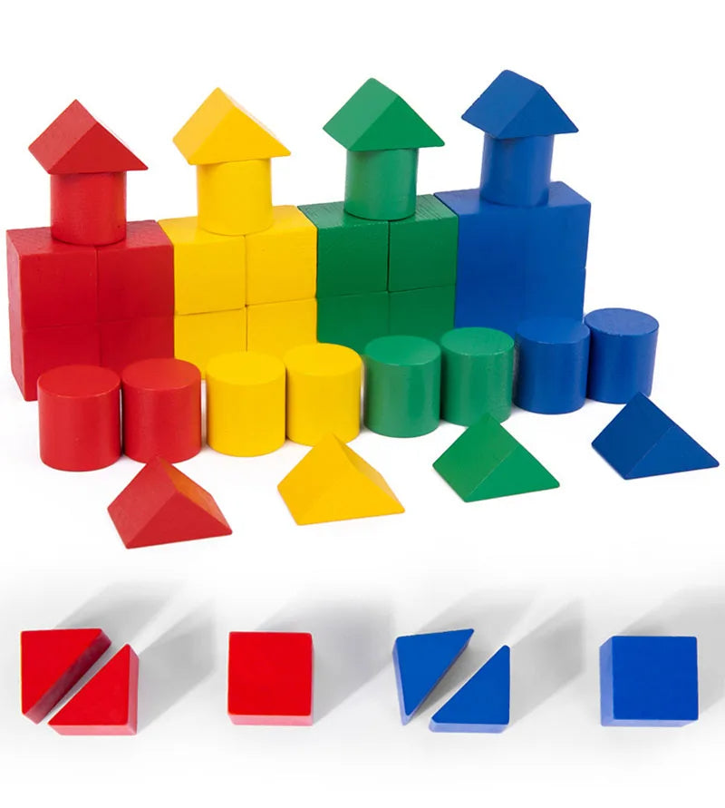 Montessori Geo Puzzle – Wooden Learning Game with Colourful Shapes & Pattern Cards (Ages 3+)