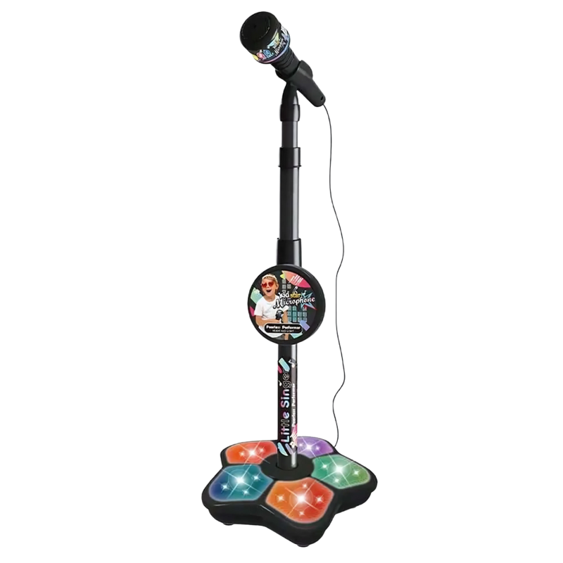 Kids’ Karaoke Microphone with Stand & Light Effects