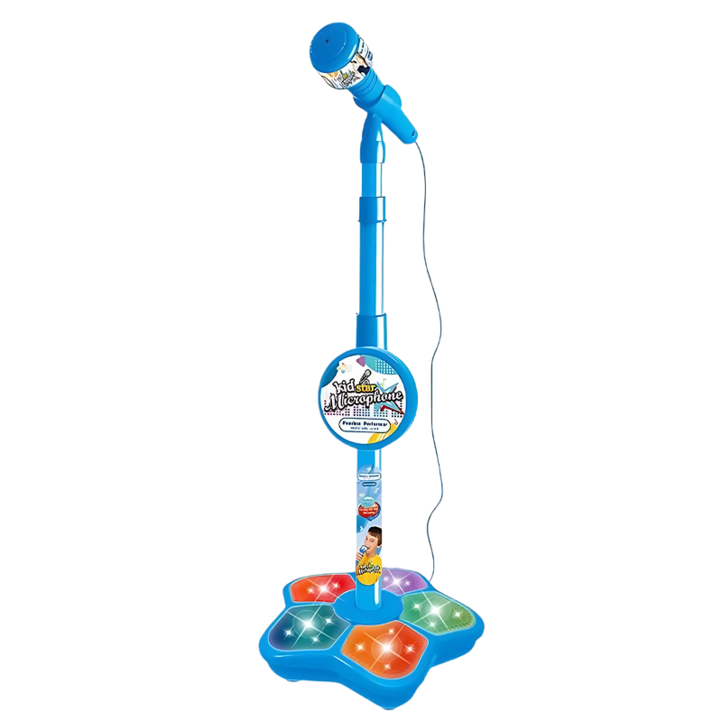 Kids’ Karaoke Microphone with Stand & Light Effects