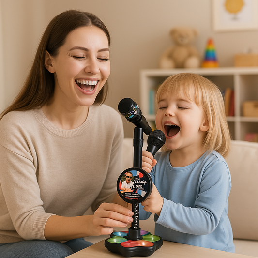 Kids’ Karaoke Microphone with Stand & Light Effects