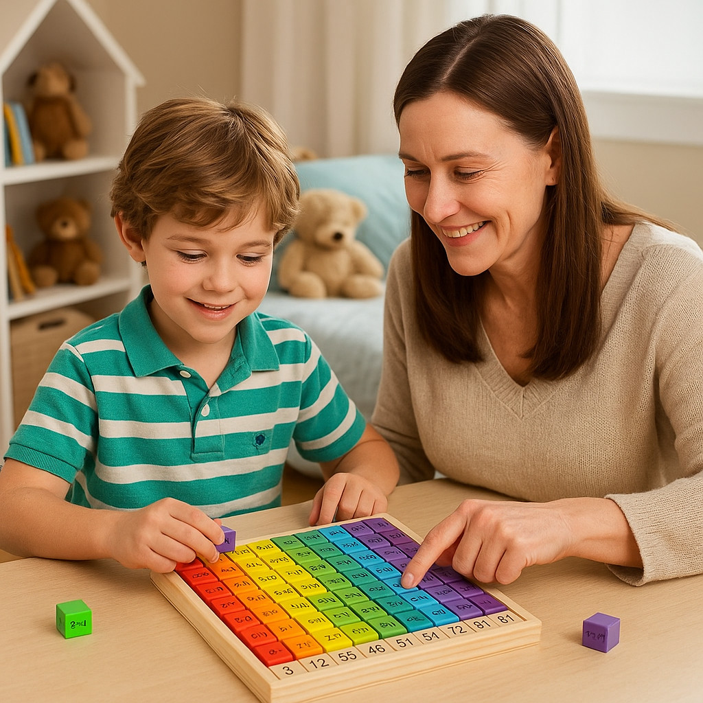 Colourful Wooden Times Tables Board – Learn Multiplication the Fun Way