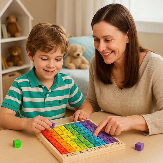 Colourful Wooden Times Tables Board – Learn Multiplication the Fun Way