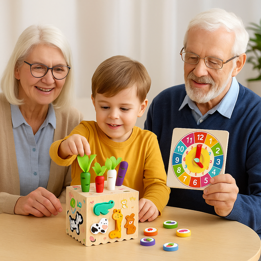 8-in-1 Montessori Wooden Activity Cube