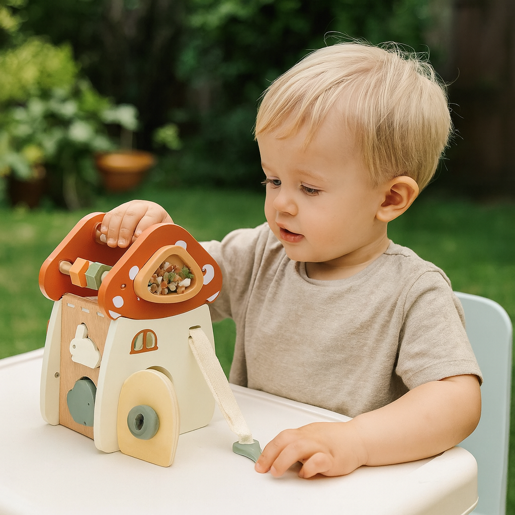 Montessori Activity Cube - 5-in-1 Wooden Learning Toy