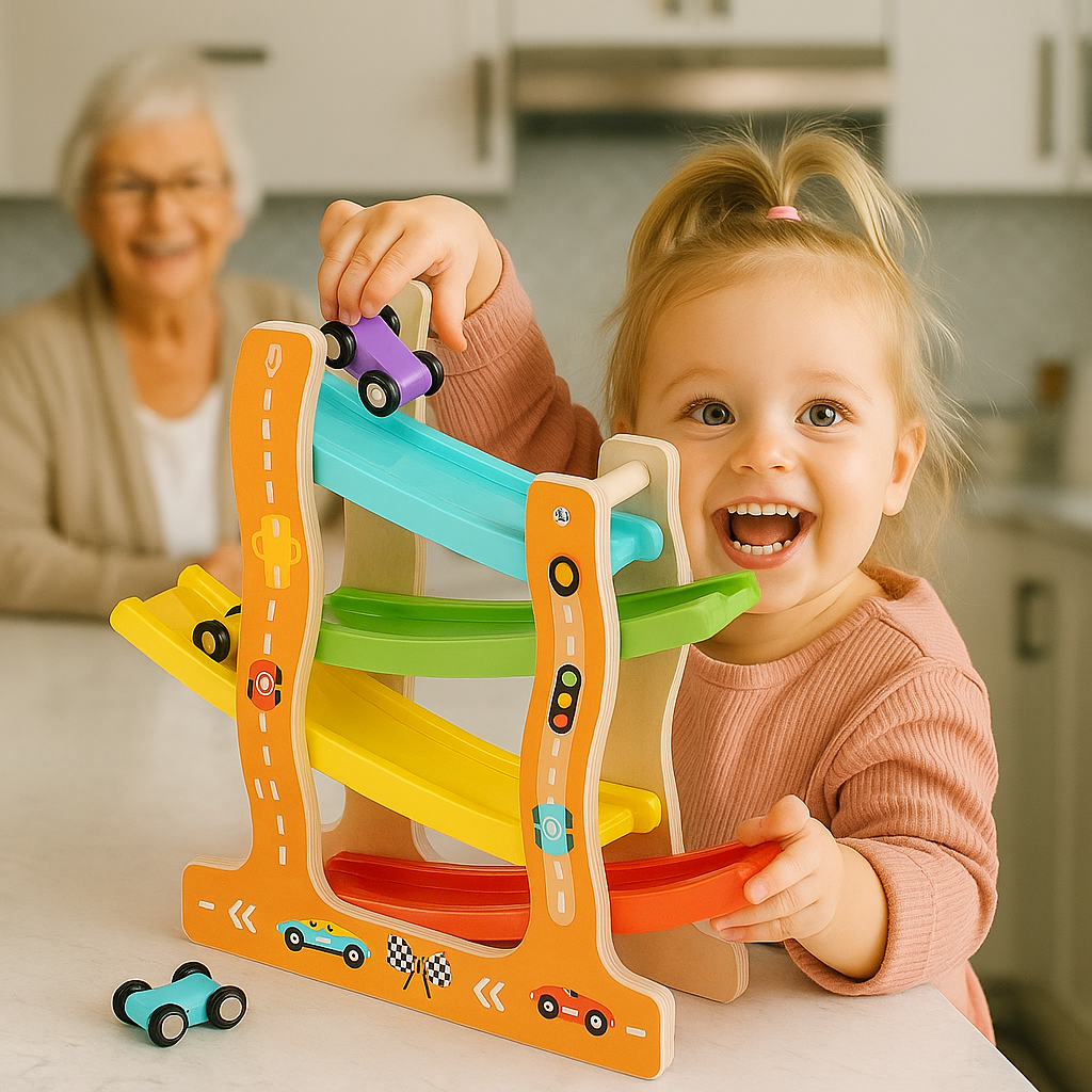 Montessori Wooden Car Ramp Racer